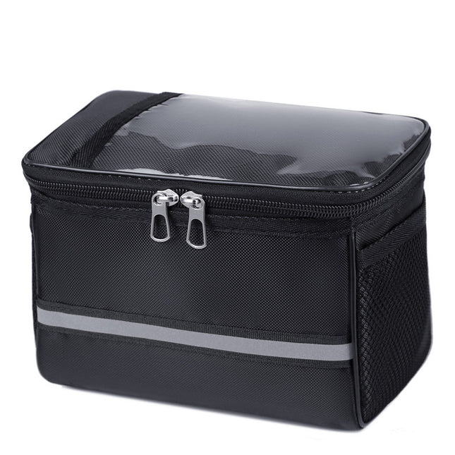 Waterproof Bicycle Handlebar Bag with Touchscreen Phone Pocket and Reflective Strip