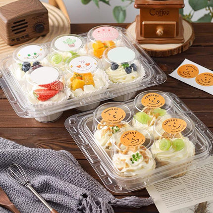 Clear Pastry Cake Box with Handle Portable Dessert Packaging Bakery Box Takeaway