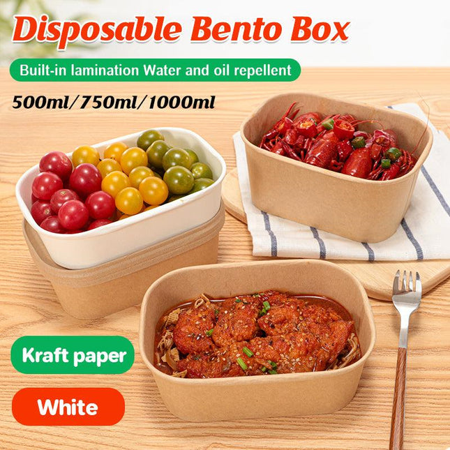 Kraft Paper Bowl for Takeaway Leak-Proof Disposable Food Container