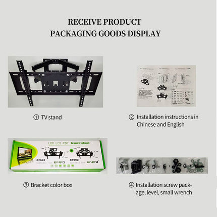 TV Wall Mount Monitor Rotating Bracket Adjustable Screen Holder Stand for Home