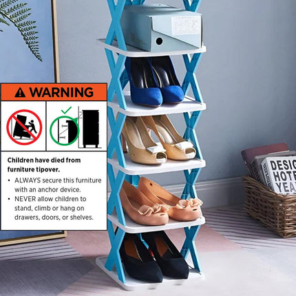 6/7 Tier Shoe Rack Space Saving Small Shoe Cabinet Storage Shelf Organizer
