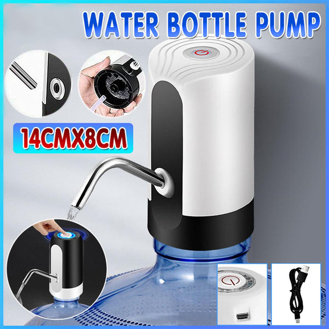 Electric Water Bottle Pump Dispenser Drinking Usb Button Black White Drinking