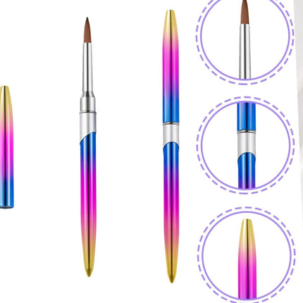 Kolinsky Acrylic Nail Art Brush Manicure Powder Professional Tools Size 2-18