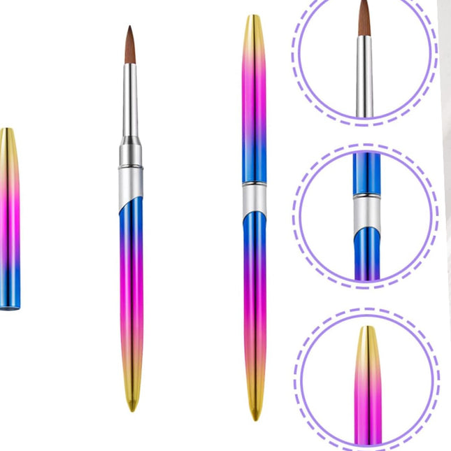 Kolinsky Acrylic Nail Art Brush Manicure Powder Professional Tools Size 2-18