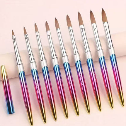 Kolinsky Acrylic Nail Art Brush Manicure Powder Professional Tools Size 2-18