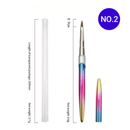 Kolinsky Acrylic Nail Art Brush Manicure Powder Professional Tools Size 2-18