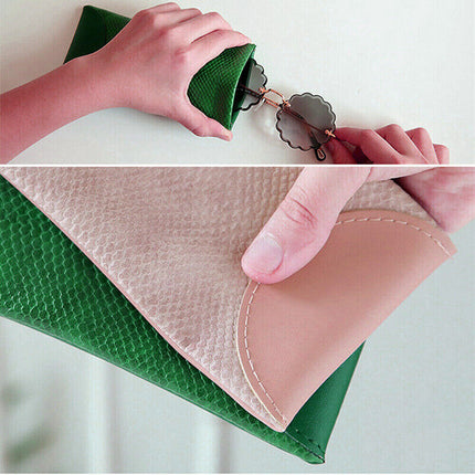 Mouth Snapped Sunglasses Eyeglass Glasses Case Soft Pouch Bag Pocket Spectacle