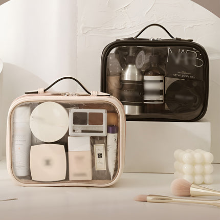 Simple Colour Travel Cosmetic Bag Lightweight Waterproof Transparent Organizer