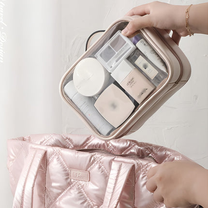 Simple Colour Travel Cosmetic Bag Lightweight Waterproof Transparent Organizer