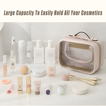 Simple Colour Travel Cosmetic Bag Lightweight Waterproof Transparent Organizer