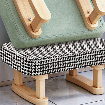 1PC Small Solid Wood Fabric Stool Creative Retro Footstool for Living Room Seat