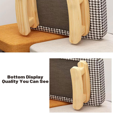 1PC Small Solid Wood Fabric Stool Creative Retro Footstool for Living Room Seat