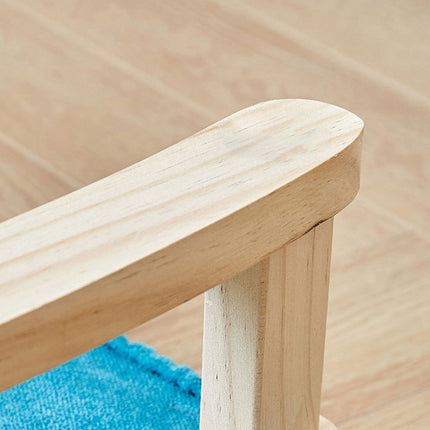 1PC Small Solid Wood Fabric Stool Creative Retro Footstool for Living Room Seat