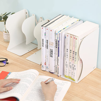 Extendable Metal Desktop Book Storage Rack Bookshelf Space Saving Adjustable