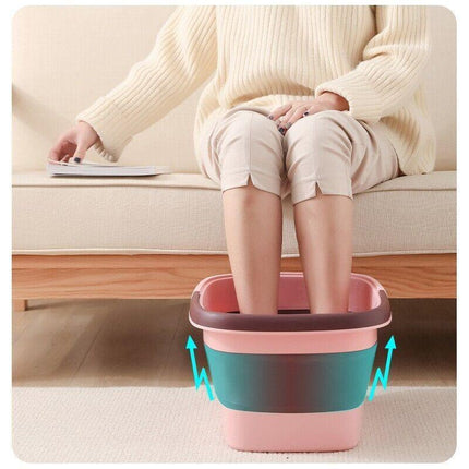 Folding Foot Spa Pedicure Bath Massage Tub Bucket Feet Basin Therapy Luxury