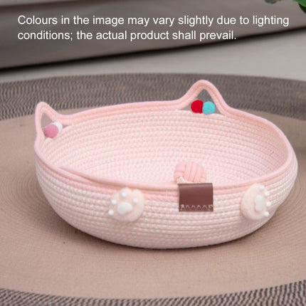 Woven Rattan Cat Bed Nest with Scratching Surface Washable Durable All Season