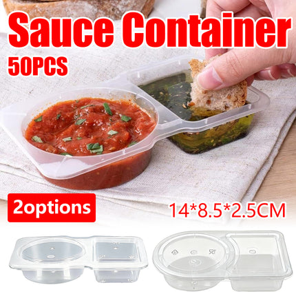 50PCS Disposable Takeaway Sauce Containers with Lids Food Grade Home Delivery