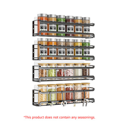 Seasoning Rack Set 4PCS Wall Mounted Spice Bottle Organizer Shelf for Kitchen