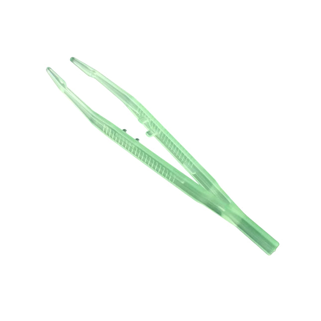 18cm Plastic Luminous Tweezer Feeding Tongs Straight for Reptile Feeder White