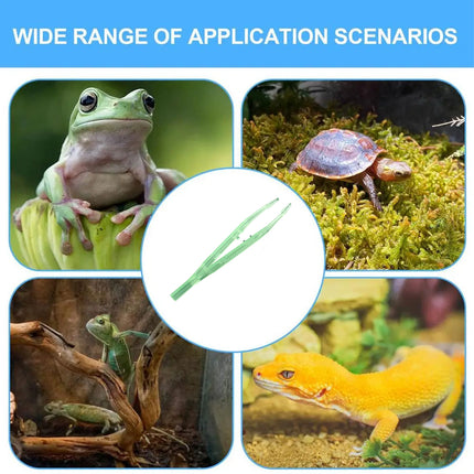 18cm Plastic Luminous Tweezer Feeding Tongs Straight for Reptile Feeder White