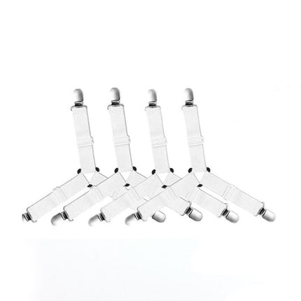 4 Pcs Triangle Fitted Sheet Strap Clips Grippers Mattress Bed Suspenders Holder