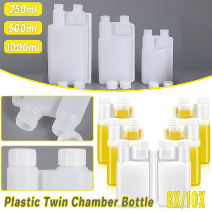 250-1000ml Plastic Twin Chamber Bottle with Tamper Evident Cap for Chemical Liquids