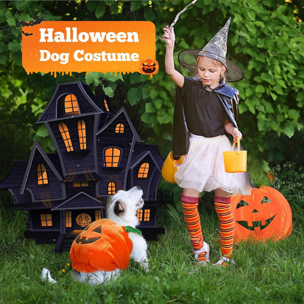 Dog Cat Pet Pumpkin Fancy Dress Outfits Halloween Xmas Cosplay Costume Clothes