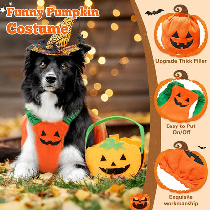 Dog Cat Pet Pumpkin Fancy Dress Outfits Halloween Xmas Cosplay Costume Clothes