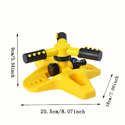 360 Degree Rotating Yellow Sprinkler Automatic Lawn Garden Watering System Villa