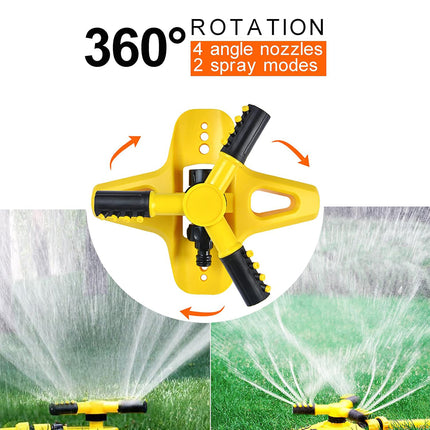 360 Degree Rotating Yellow Sprinkler Automatic Lawn Garden Watering System Villa