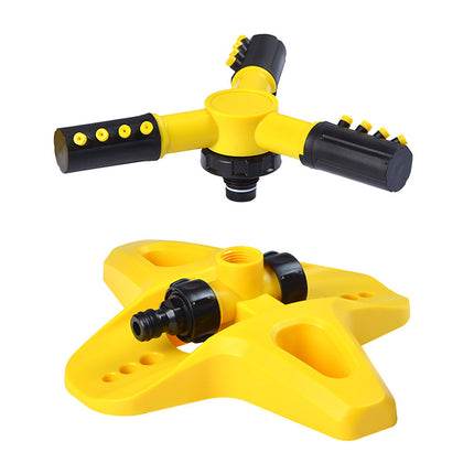 360 Degree Rotating Yellow Sprinkler Automatic Lawn Garden Watering System Villa