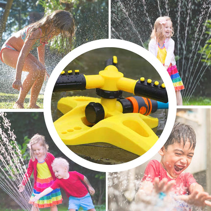 360 Degree Rotating Yellow Sprinkler Automatic Lawn Garden Watering System Villa
