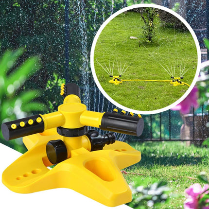 360 Degree Rotating Yellow Sprinkler Automatic Lawn Garden Watering System Villa