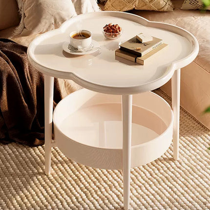 Simple Side Table Cream Coffee Table Sofa End Table Modern Living Room Furniture