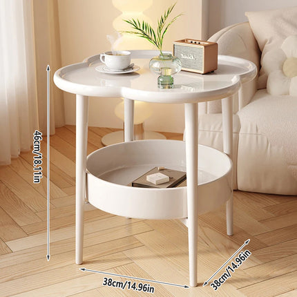Simple Side Table Cream Coffee Table Sofa End Table Modern Living Room Furniture