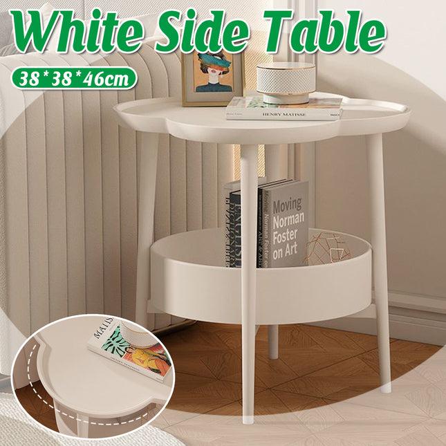 Simple Side Table Cream Coffee Table Sofa End Table Modern Living Room Furniture