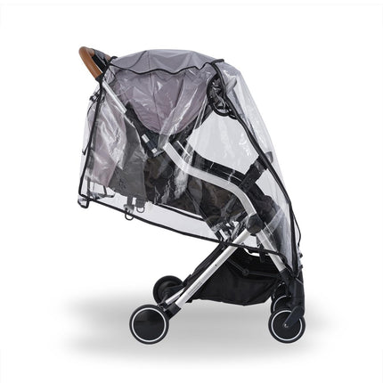 Universal Pram Rain Cover Windproof Transparent Double Canopy Shield