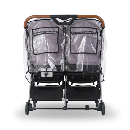 Universal Pram Rain Cover Windproof Transparent Double Canopy Shield