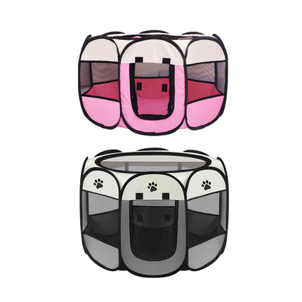 Pet Fence Indoor Cat Dog Tent Octagonal Fence Portable Foldable Cage Kennel