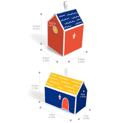 40PCS Colorful Small House Gift Boxes Candy Packing Party Favors Treat Box