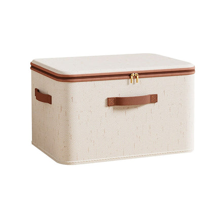 Clothing Storage Basket Large Capacity Foldable Organizer with Cover Household