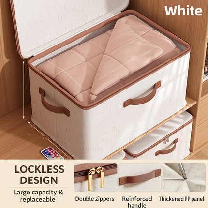 Clothing Storage Basket Large Capacity Foldable Organizer with Cover Household