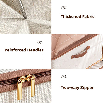 Clothing Storage Basket Large Capacity Foldable Organizer with Cover Household