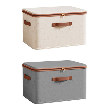 Clothing Storage Basket Large Capacity Foldable Organizer with Cover Household