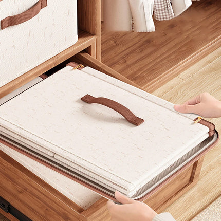 Clothing Storage Basket Large Capacity Foldable Organizer with Cover Household