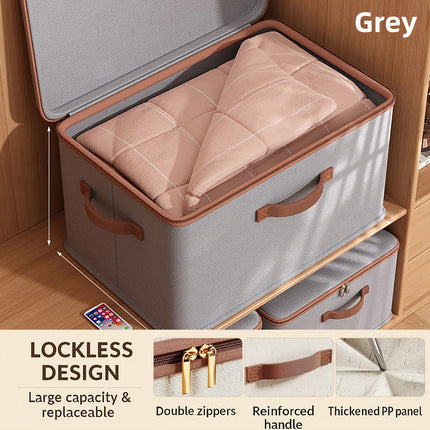 Clothing Storage Basket Large Capacity Foldable Organizer with Cover Household