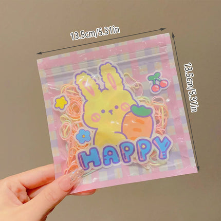 100pcs Cartoon Ziplock Bags For Snacks Candy Cookies Food Safe Plastic Bags