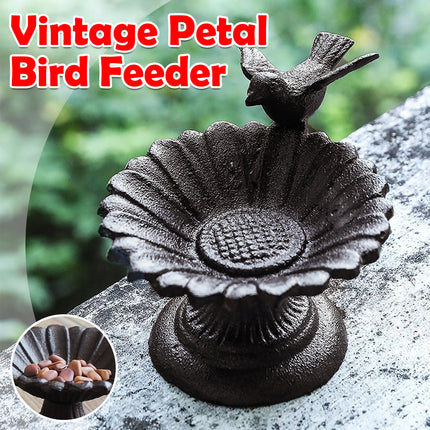 Retro Petal Shaped Bird Feeder Hanging Decorative Outdoor Garden Bird Feeding