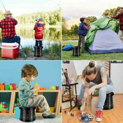 Folding Stool Seat Portable Retractable Telescopic Camping Fishing Travel Chair