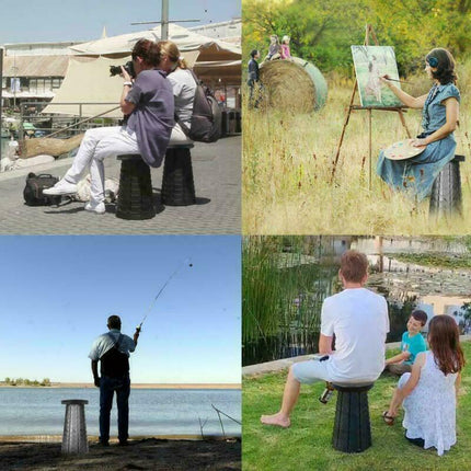 Folding Stool Seat Portable Retractable Telescopic Camping Fishing Travel Chair